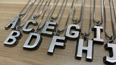 구ㅉ 스터링 실버 알파벳 이니셜 펜던트 목걸이