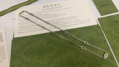 구ㅉ 인터로킹G 스털링 실버 스테이션 목걸이 에폭시