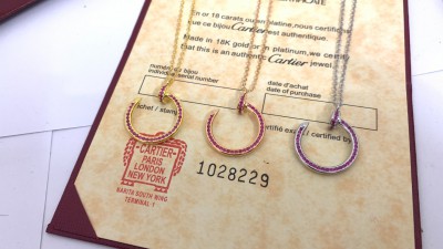 까ㄹ띠에 저스트 앵 끌루 목걸이 핑크다이아 풀파베