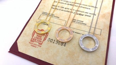 까ㄹ띠에 러브 서클 펜던트 목걸이 풀다이아 파베