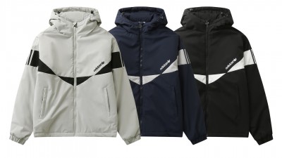 [NORMAL] 공용 아ㄷ다스 배색 자수 패딩 후드점퍼 3컬러