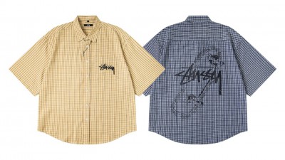 [NORMAL] 공용 25SS 스ㅌ시 오픈칼라 체크 반팔 셔츠 2컬러