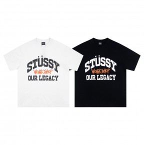 [NORMAL] 공용 스ㅌ시 x 아워레가시 워크샵 피그먼트 다이드 컬리지에이트 티셔츠 2컬러