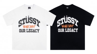 [NORMAL] 공용 스ㅌ시 x 아워레가시 워크샵 피그먼트 다이드 컬리지에이트 티셔츠 2컬러