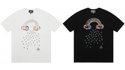 [NORMAL] 비ㅂ안 웨스트우드 25FW 레인보우 프린팅 티셔츠 2컬러