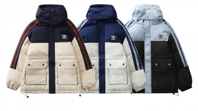 [NORMAL] 공용 아ㄷ다스 삼선 배색 패딩점퍼 3컬러