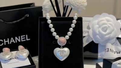 샤ㄴ 로고하트 펄 목걸이