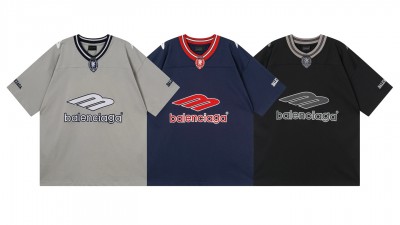 [공용] 발ㄹ시아가 3b 풋볼 오버사이즈 V넥 티셔츠 3컬러