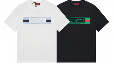 [공용] 구ㅉ  로고 플록 프린트 코튼 저지 티셔츠 2컬러