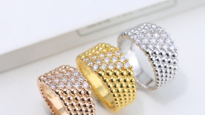 반ㅋ리프 빼를리 다이아몬드 링 5로우 3컬러