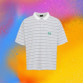 [공용] 발ㄹ시아가 로렐 스트라이프 코튼 피케 폴로 셔츠