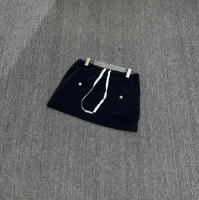 [세일] 미ㅇ미우 로고 패치 드로스트링 미니 스커트