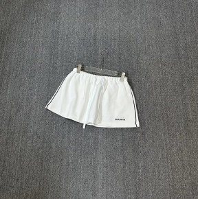 [세일] 미ㅇ미우 본디드 피케 및 테크니컬 저지 미니스커트